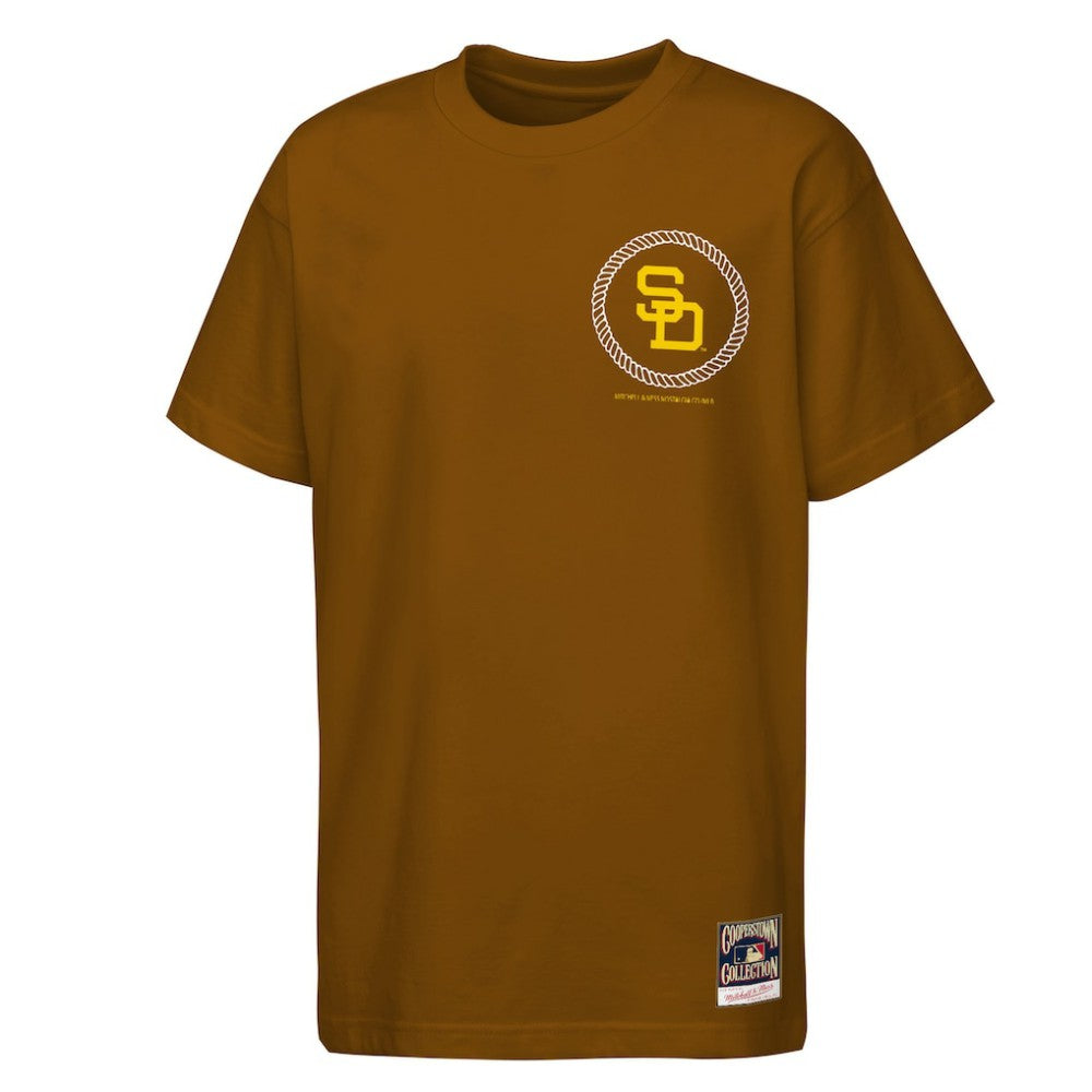 San Diego Padres Mitchell & Ness Youth Cooperstown Rodeo Rope T-Shirt On Sale