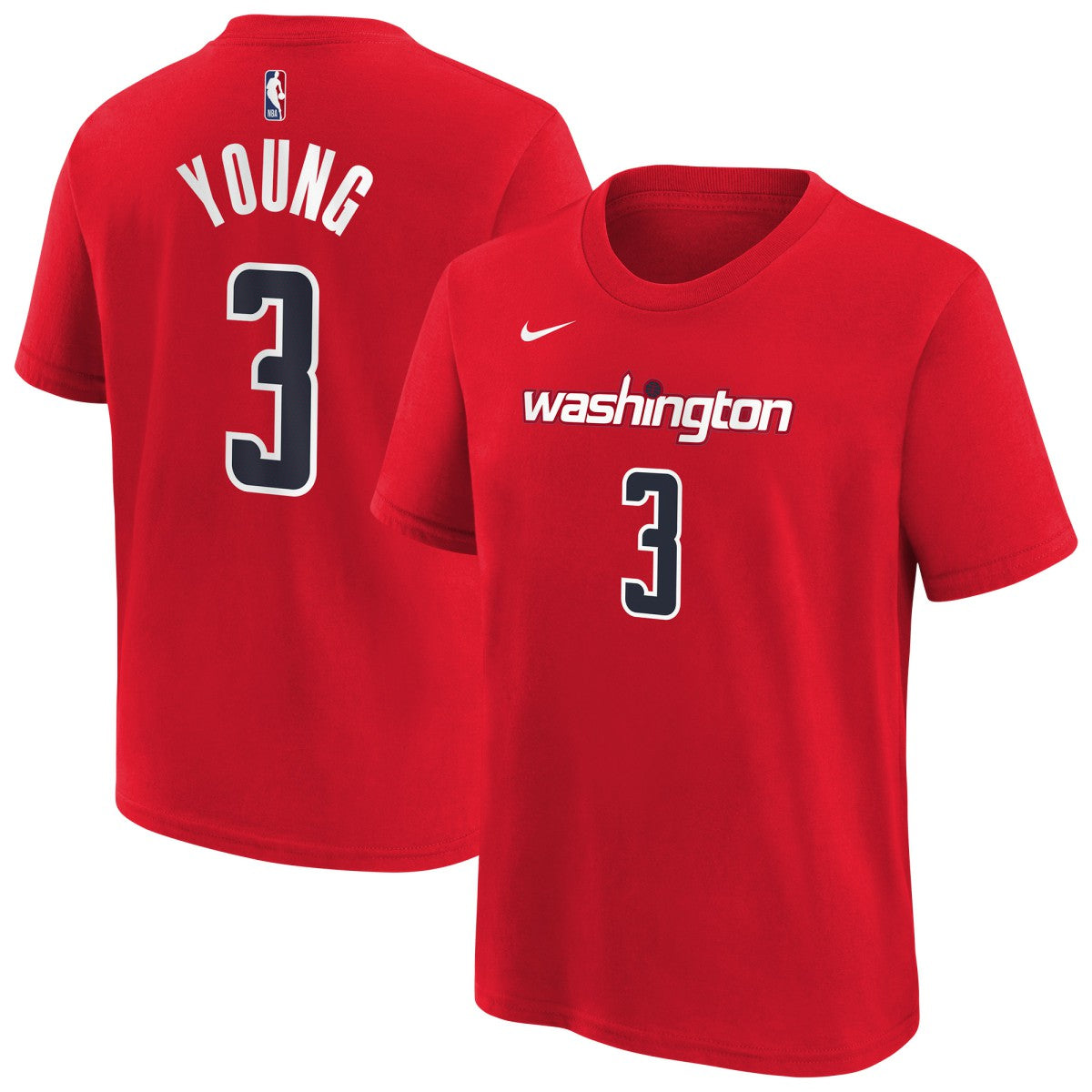 Nike - Trae Young Washington Wizards Youth 2026 Name & Number T-Shirt - Red