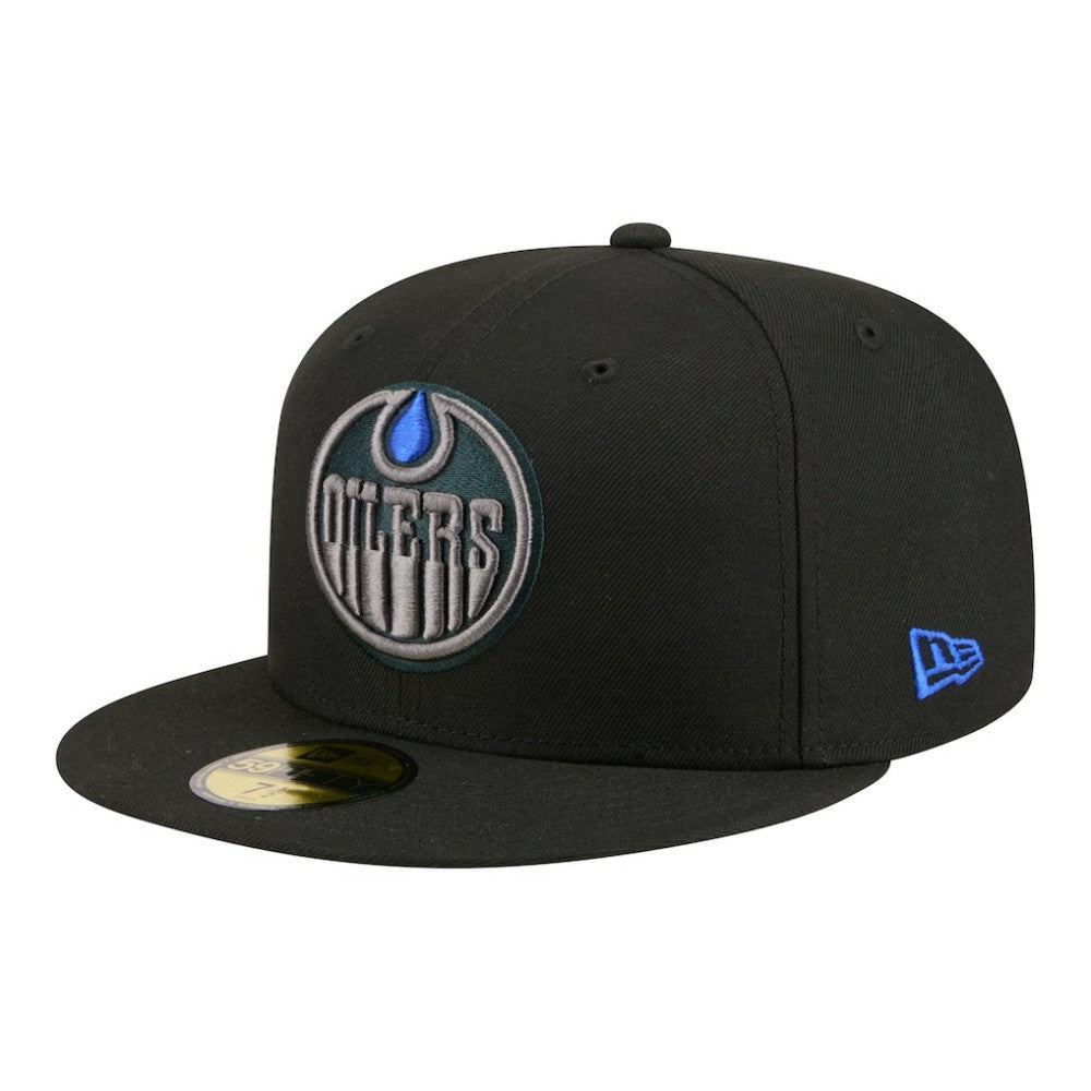 Edmonton Oilers - New Era Color Pop 59FIFTY Fitted Hat Black