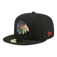 Chicago Blackhawks New Era Color Pop 59FIFTY Fitted Hat Black