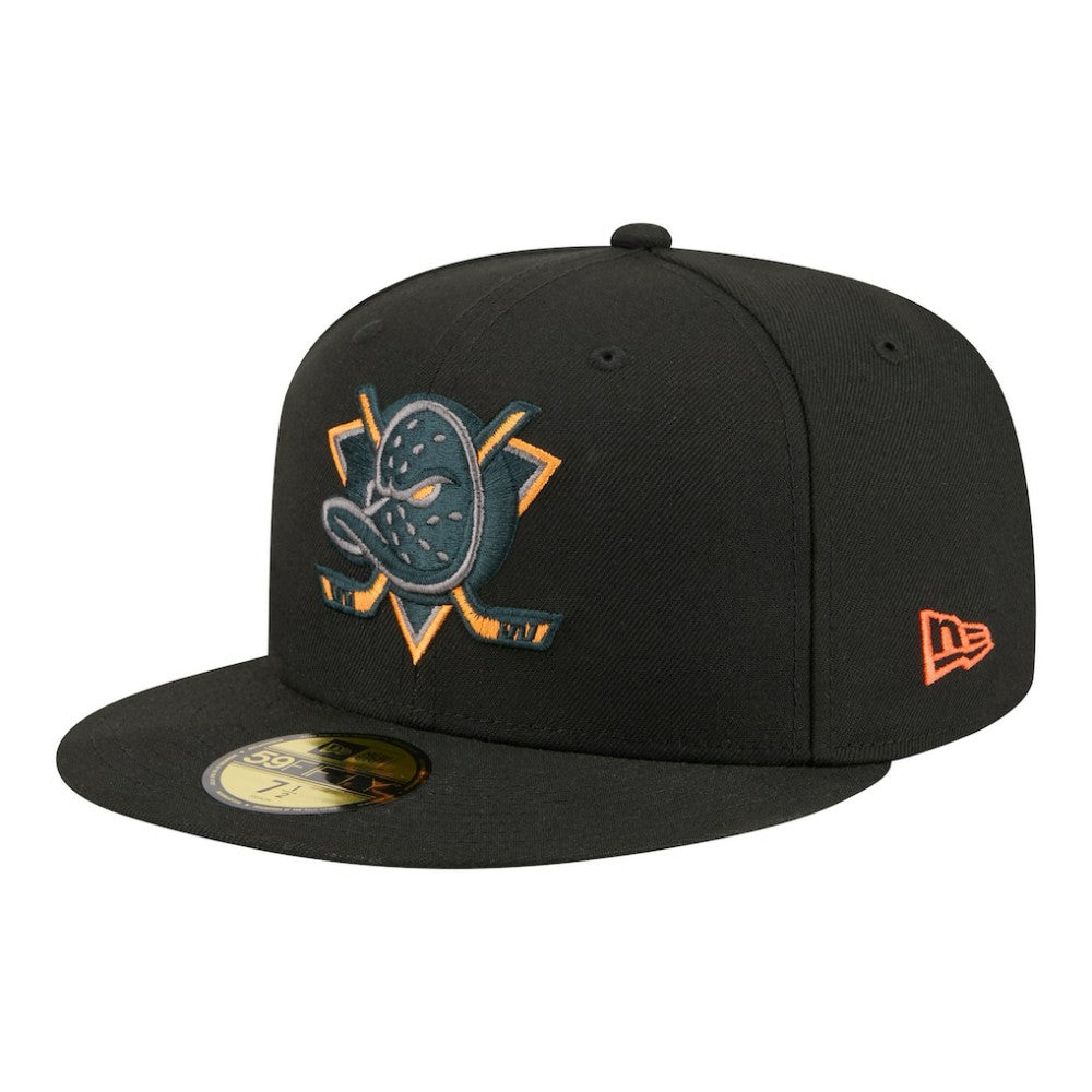 Anaheim Ducks - New Era Color Pop 59FIFTY Fitted Hat Black