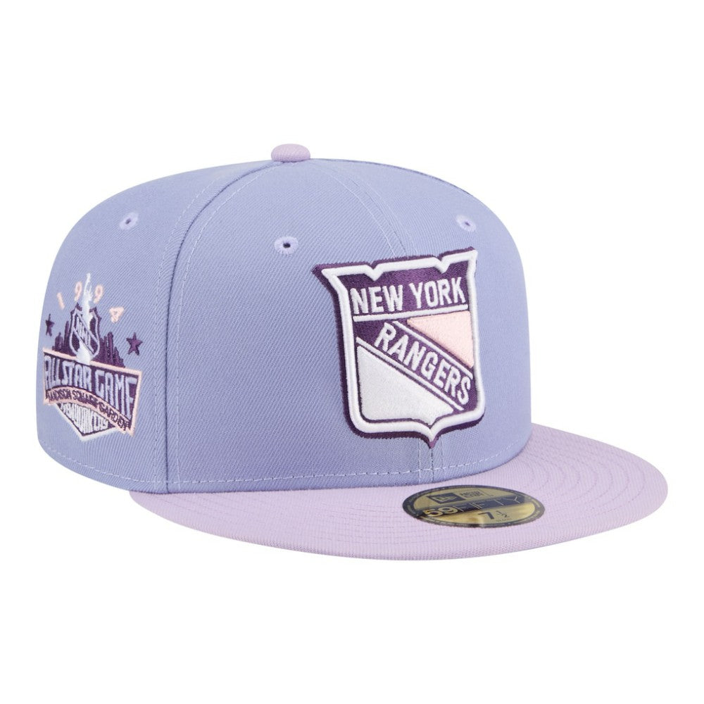 New York Rangers New Era Lavender Bloom 59FIFTY Fitted Hat Light Purple/Purple