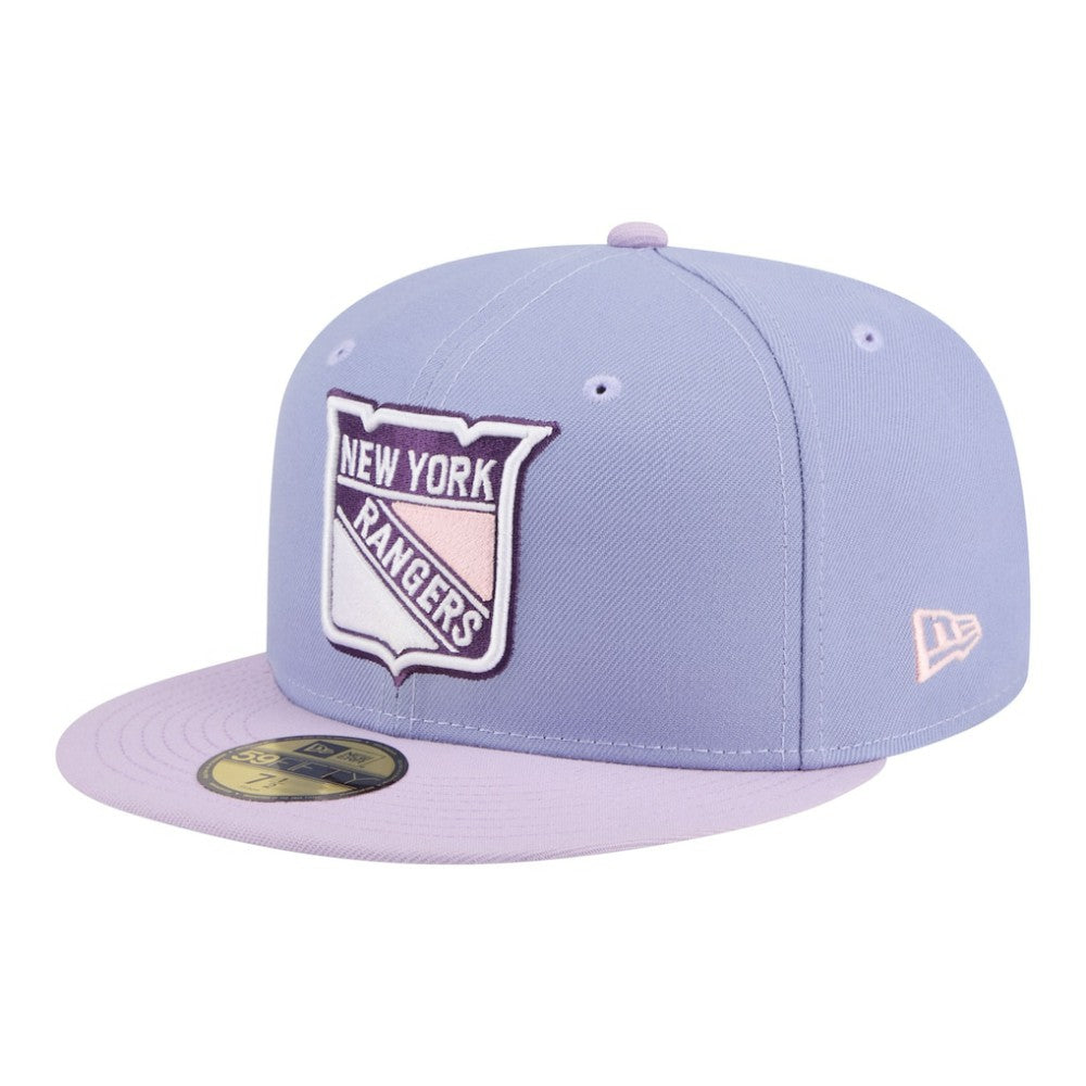 New York Rangers New Era Lavender Bloom 59FIFTY Fitted Hat Light Purple/Purple