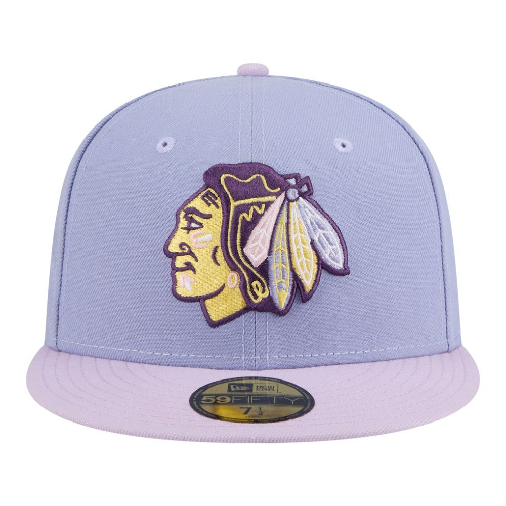 Chicago Blackhawks New Era Lavender Bloom 59FIFTY Fitted Hat Light Purple/Purple