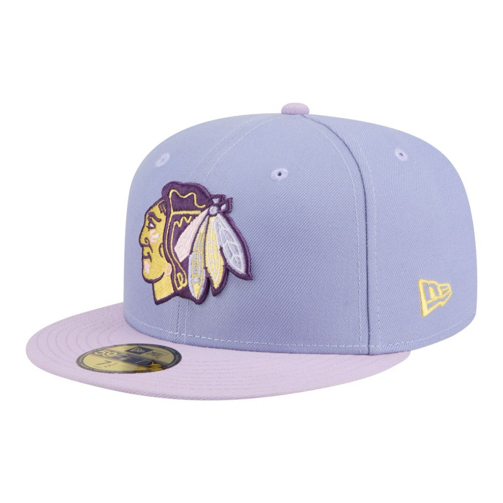 Chicago Blackhawks New Era Lavender Bloom 59FIFTY Fitted Hat Light Purple/Purple