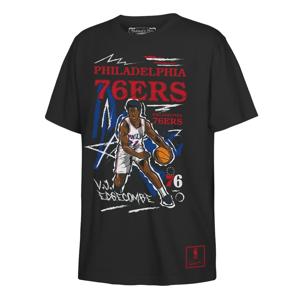 NBA - VJ Edgecombe Philadelphia 76ers Outerstuff Youth Chalked Up Player Name & Number T-Shirt - Black