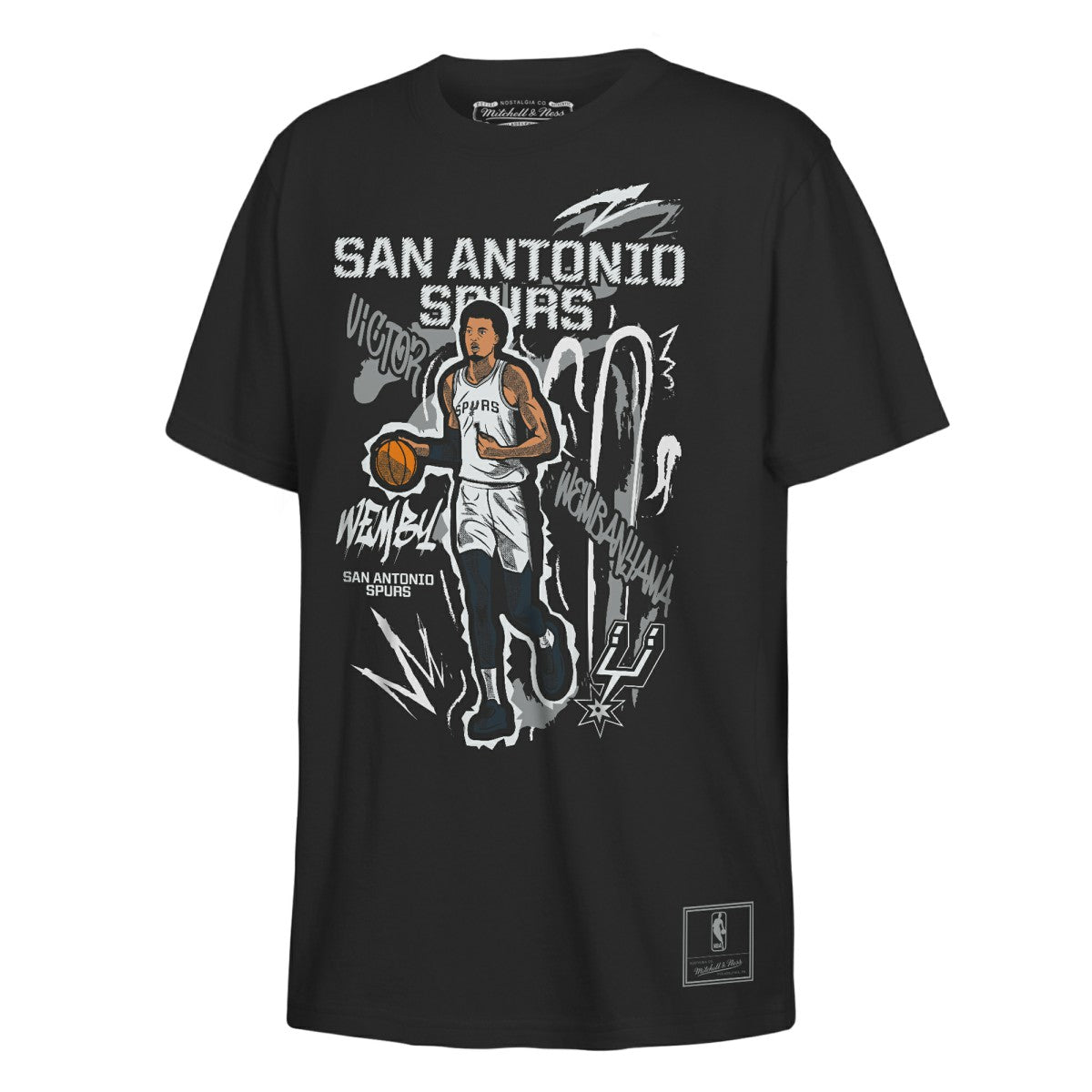 NBA - Victor Wembanyama San Antonio Spurs Outerstuff Youth Chalked Up Player Name & Number T-Shirt - Black