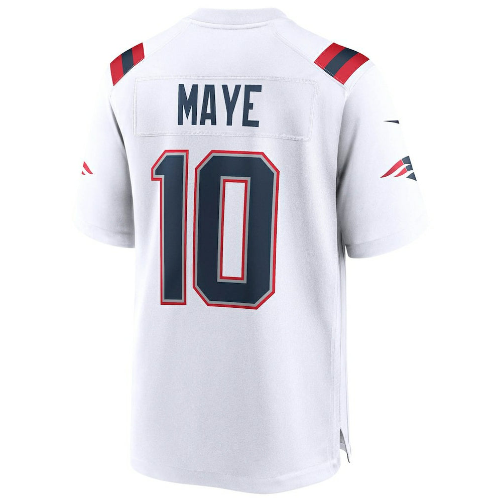 Drake Maye New England Patriots Super Bowl LX Patch Game Jersey White - Nike