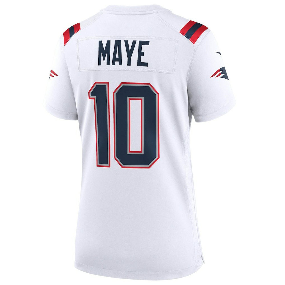 Drake Maye New England Patriots Women's Super Bowl LX Patch Game Jersey White - Nike