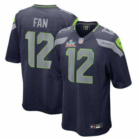 12s Seattle Seahawks Super Bowl LX Patch Game Jersey - College Navy | NFL Jerseys