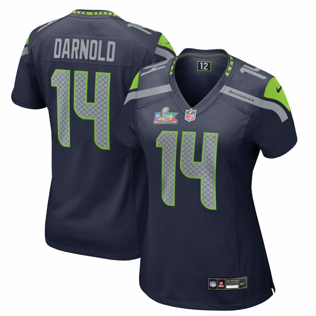 Sam Darnold Seattle Seahawks Women's Super Bowl LX Patch Game Jersey College Navy - Nike