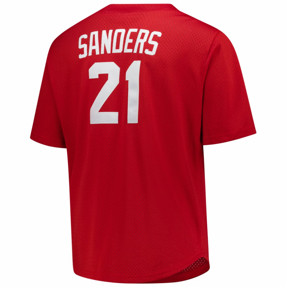 Deion Sanders Cincinnati Reds Mitchell & Ness Big & Tall Cooperstown Mesh Batting Practice Jersey Clearance