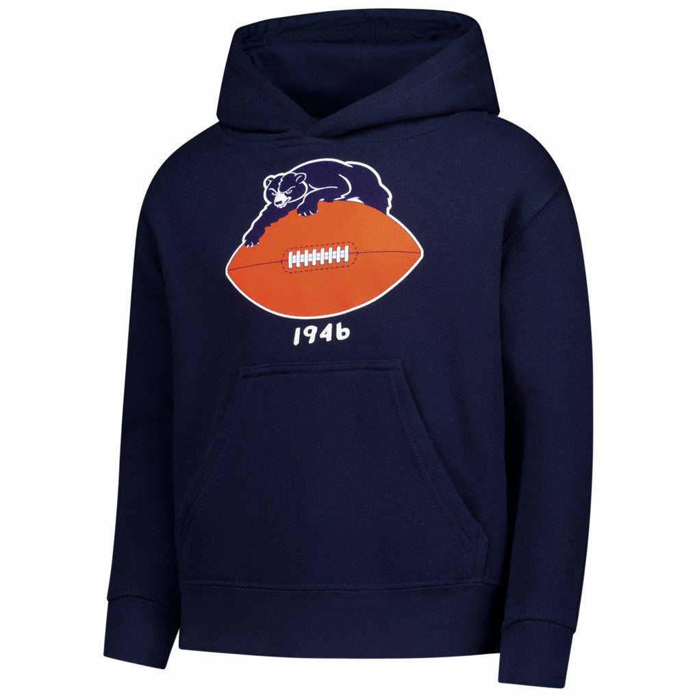 Chicago Bears Youth Retro Logo Hoodie Navy - Mitchell & Ness