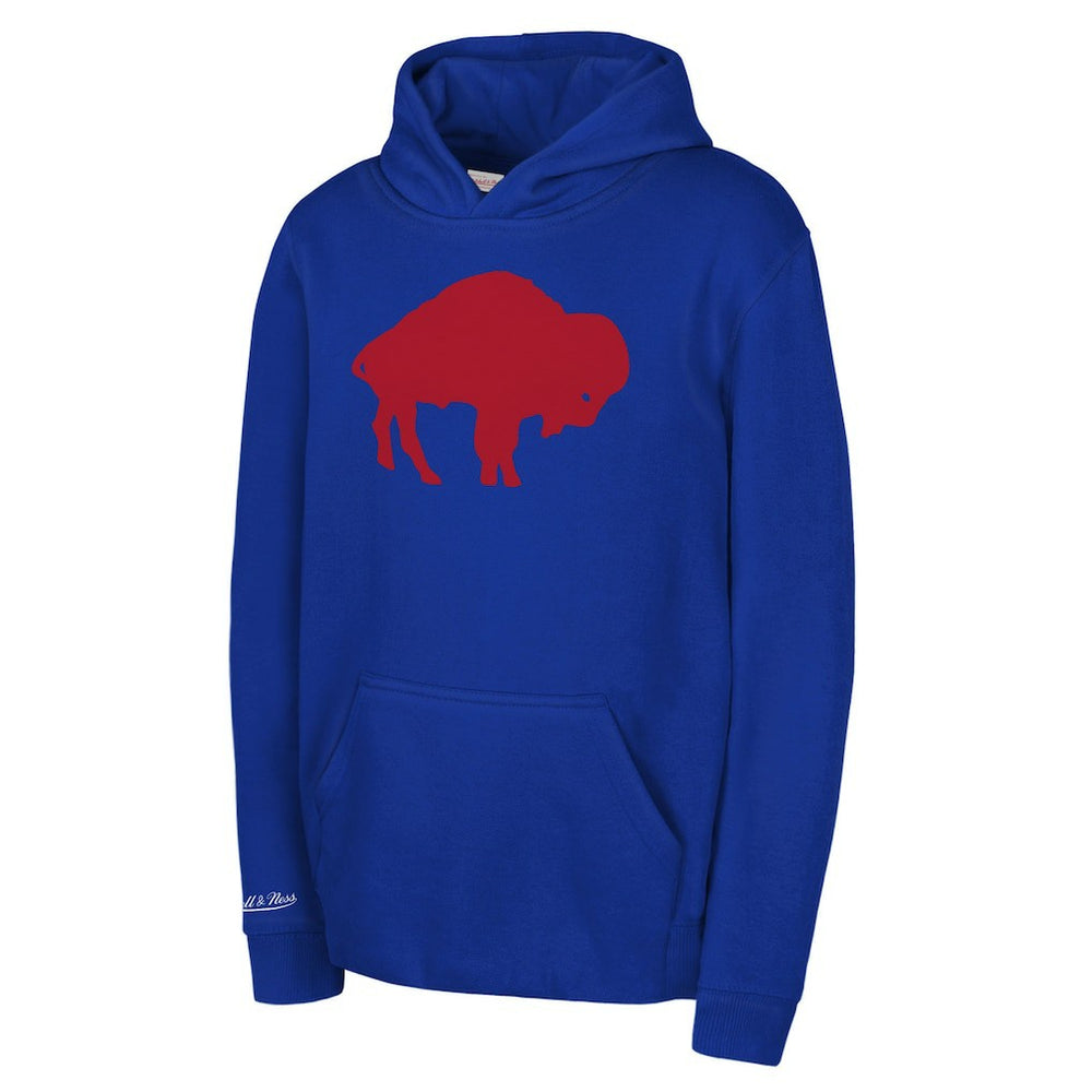 Buffalo Bills Youth Retro Logo Hoodie Royal - Mitchell & Ness