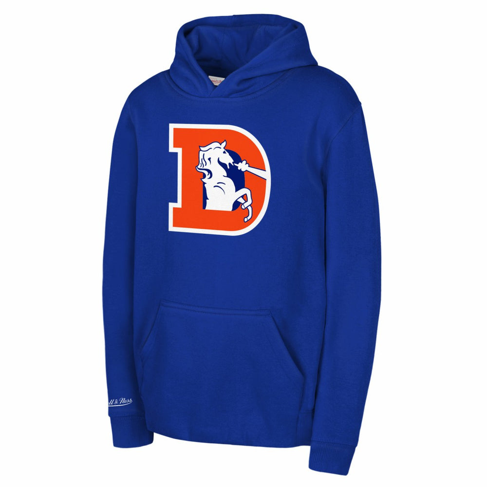 Denver Broncos Youth Retro Logo Hoodie Royal - Mitchell & Ness