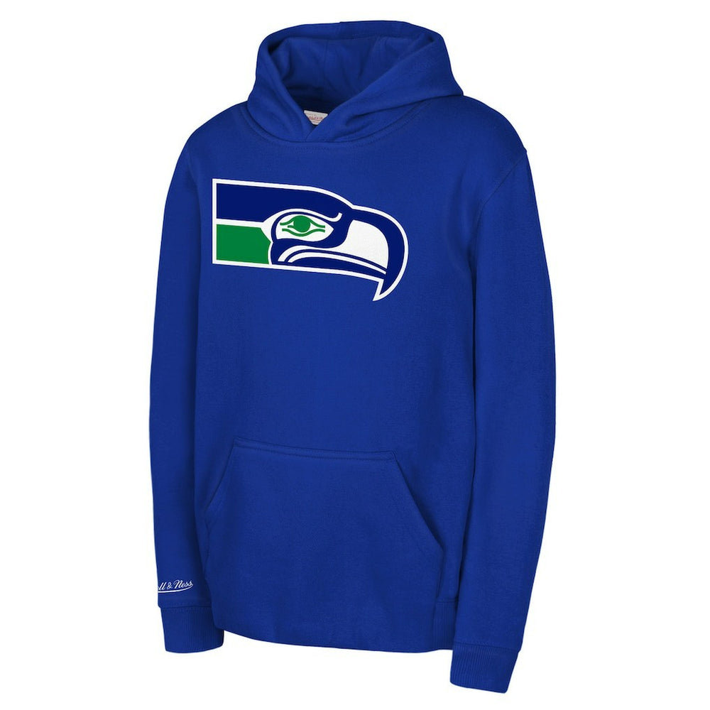 Seattle Seahawks Youth Retro Logo Hoodie Royal - Mitchell & Ness