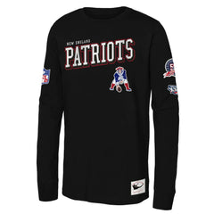New England Patriots Youth Training Camp Long Sleeve T-Shirt Black - Mitchell & Ness