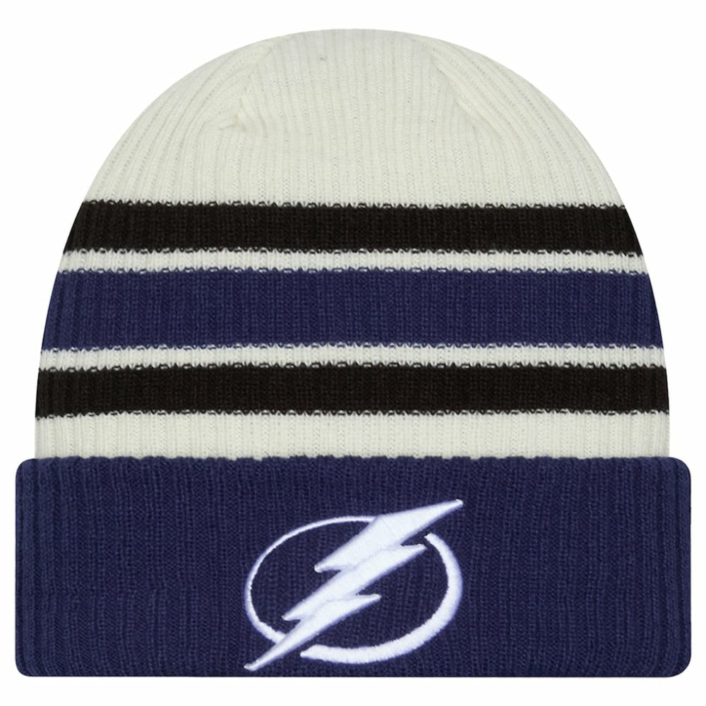 Tampa Bay Lightning - New Era Vintage Cuffed Knit Hat Cream/Blue