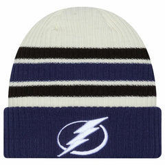 Tampa Bay Lightning - New Era Vintage Cuffed Knit Hat Cream/Blue