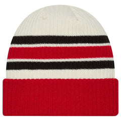 Carolina Hurricanes - New Era Vintage Cuffed Knit Hat Cream/Red