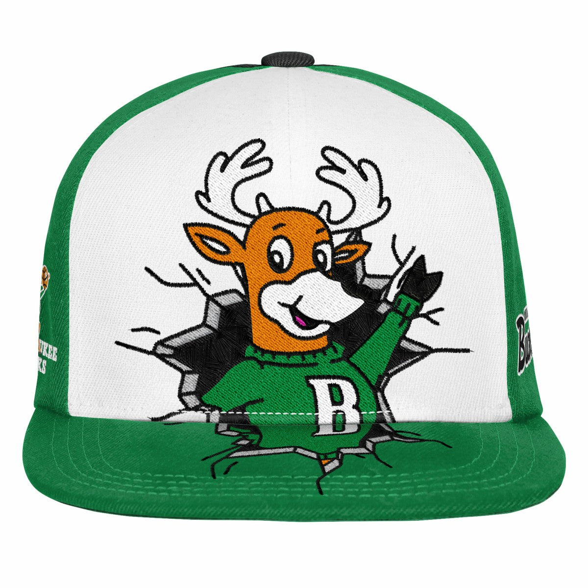 Mitchell & Ness - Milwaukee Bucks Youth Mascot Snapback Hat - Green