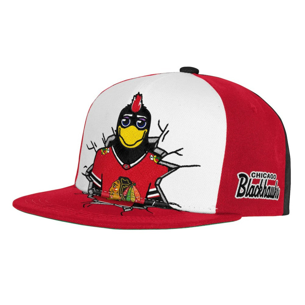 Chicago Blackhawks Mitchell & Ness Youth Mascot Snapback Hat Red