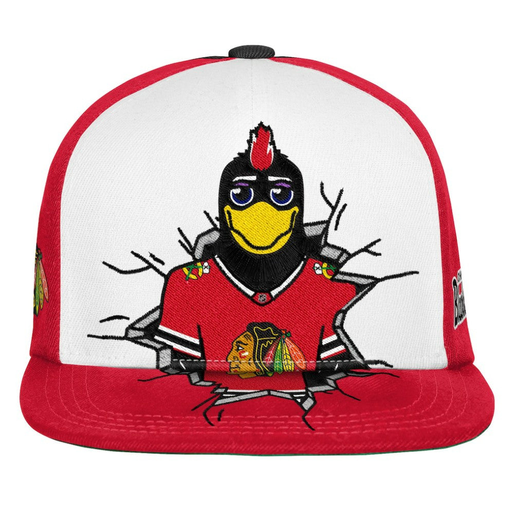 Chicago Blackhawks Mitchell & Ness Youth Mascot Snapback Hat Red