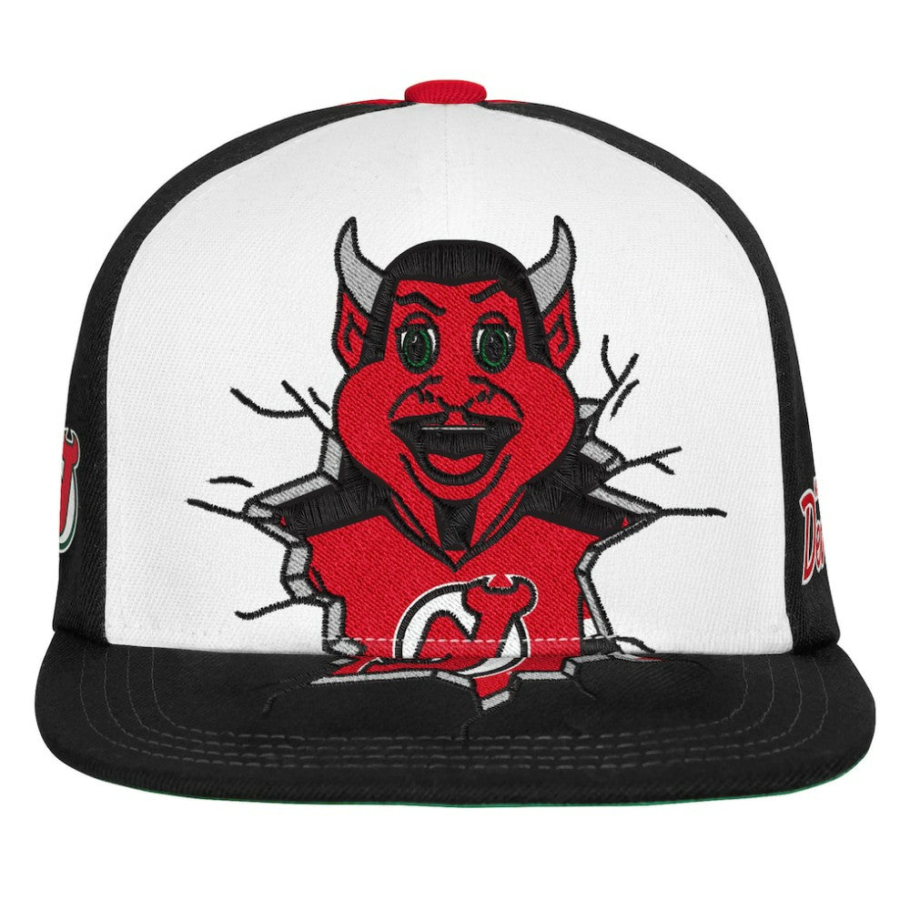 New Jersey Devils - Mitchell & Ness Youth Mascot Snapback Hat Red