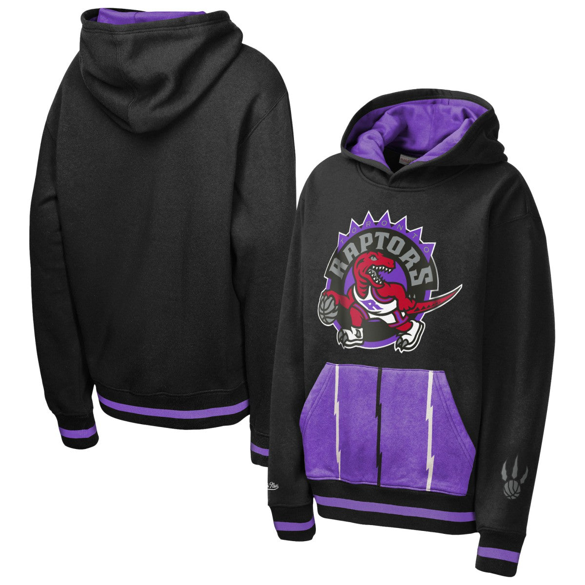 Mitchell & Ness - Toronto Raptors Youth Playmaker Fashion Fleece Hoodie - Black