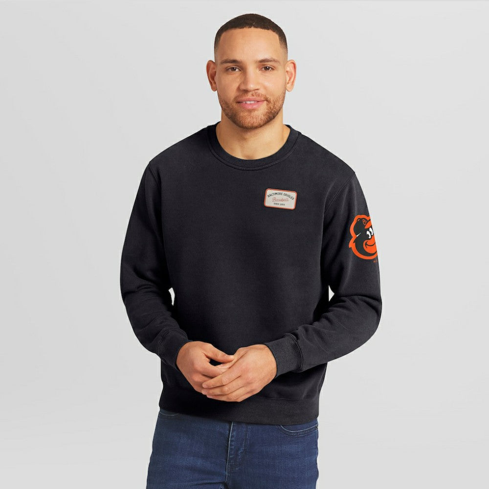 Baltimore Orioles Darius Rucker Collection by Fanatics Washed Crew Neck Pullover Sweatshirt Lifestyle
