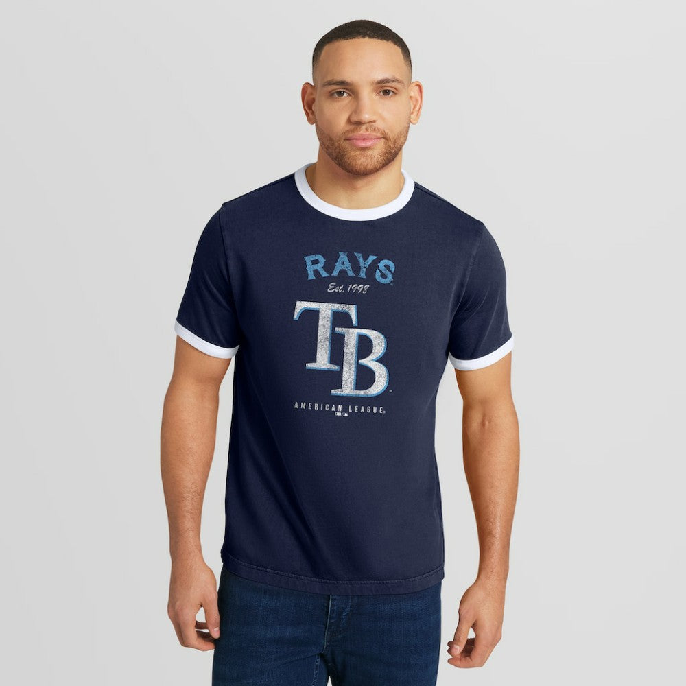 Tampa Bay Rays Darius Rucker Collection by Fanatics Washed Ringer T-Shirt On Sale