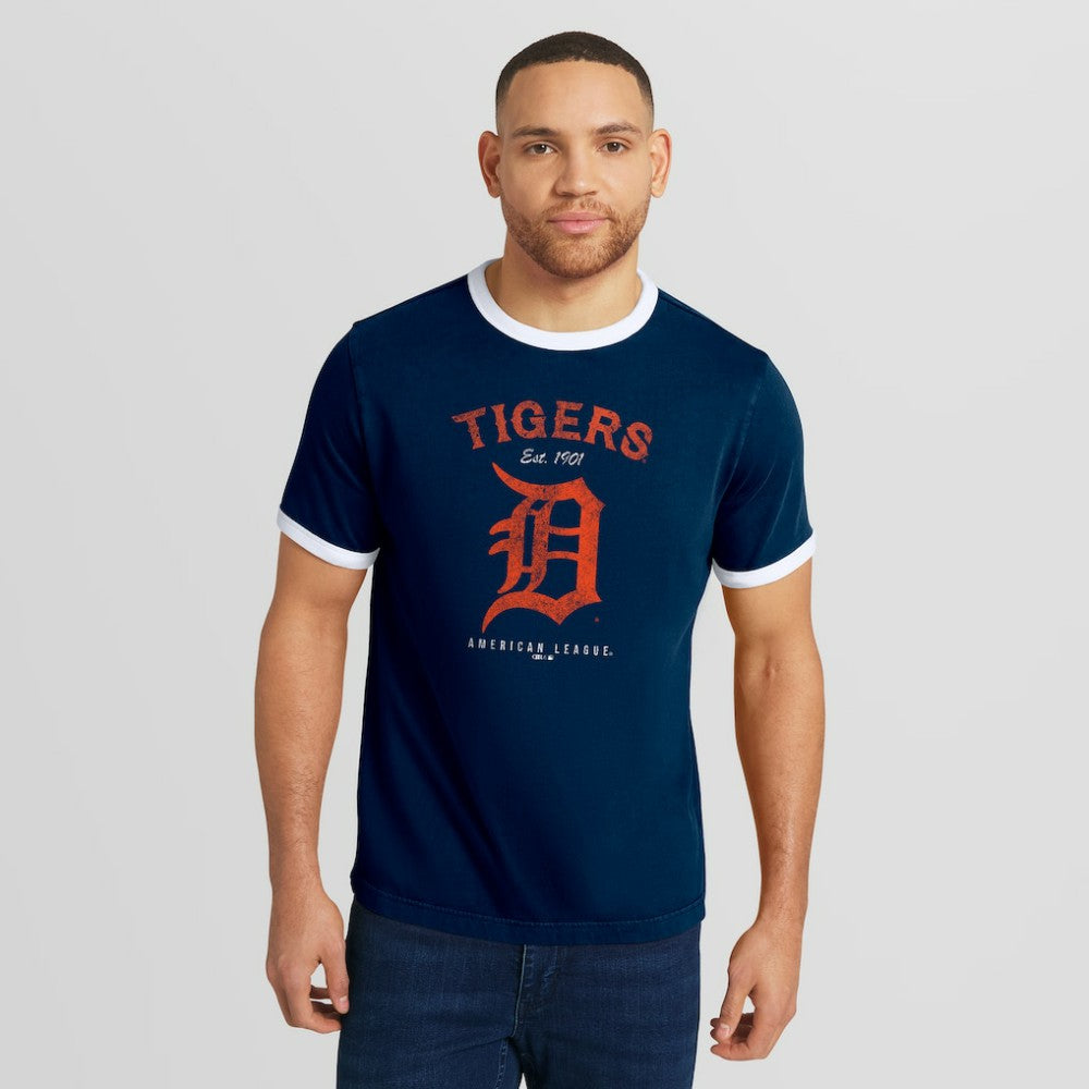 Detroit Tigers Darius Rucker Collection by Fanatics Washed Ringer T-Shirt Clearance