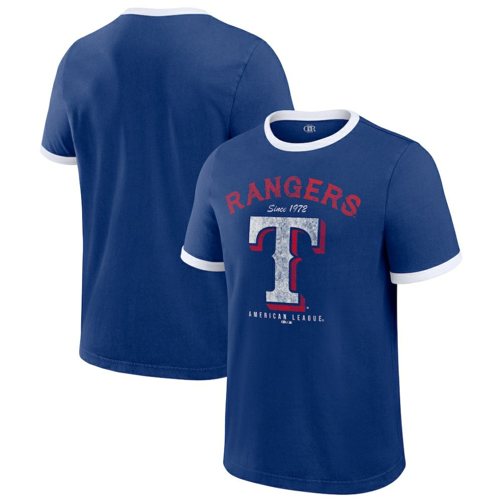 Texas Rangers Darius Rucker Collection by Fanatics Washed Ringer T-Shirt On Sale
