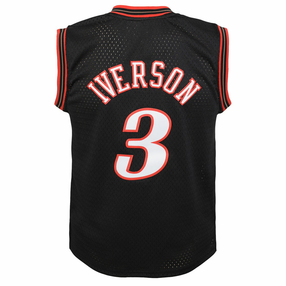 Mitchell & Ness - Allen Iverson Philadelphia 76ers Youth 2000-01 Swingman Road Jersey - Black