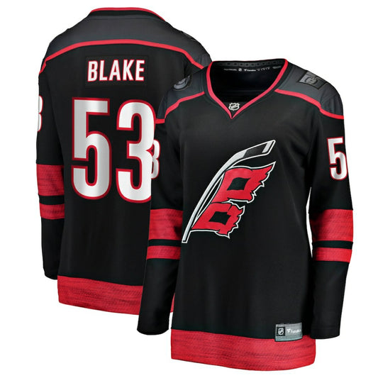 Jackson Blake Carolina Hurricanes Fanatics Women's Home Breakaway Jersey - Black | NHL Jerseys