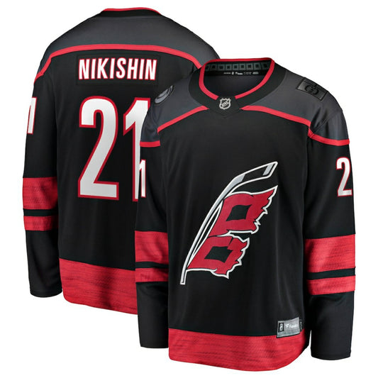 Alexander Nikishin Carolina Hurricanes Fanatics Home Breakaway Jersey - Black | NHL Jerseys