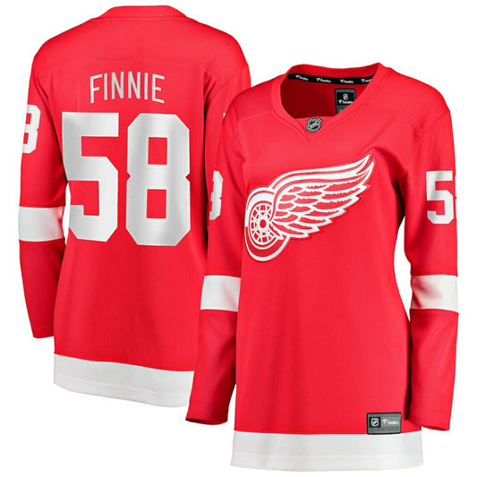 Emmitt Finnie Detroit Red Wings Fanatics Women's Home Breakaway Jersey - Red | NHL Jerseys