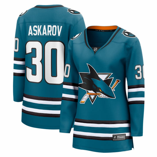 Yaroslav Askarov San Jose Sharks Fanatics Women's Home Breakaway Jersey - Teal | NHL Jerseys
