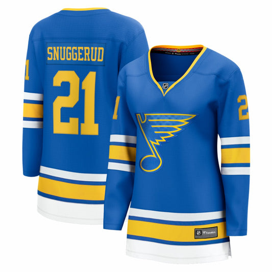 Jimmy Snuggerud St. Louis Blues Fanatics Women's Home Breakaway Jersey - Blue | NHL Jerseys