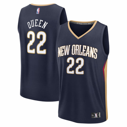 Derik Queen New Orleans Pelicans Fast Break Replica Jersey - Icon Edition - Navy | NBA Jerseys