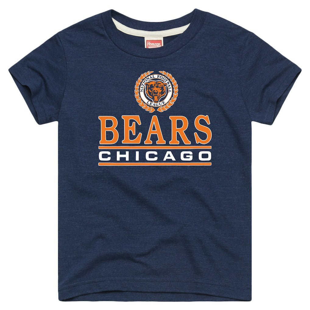 Chicago Bears Homage Youth Crest Tri-Blend T-Shirt Navy - NFL