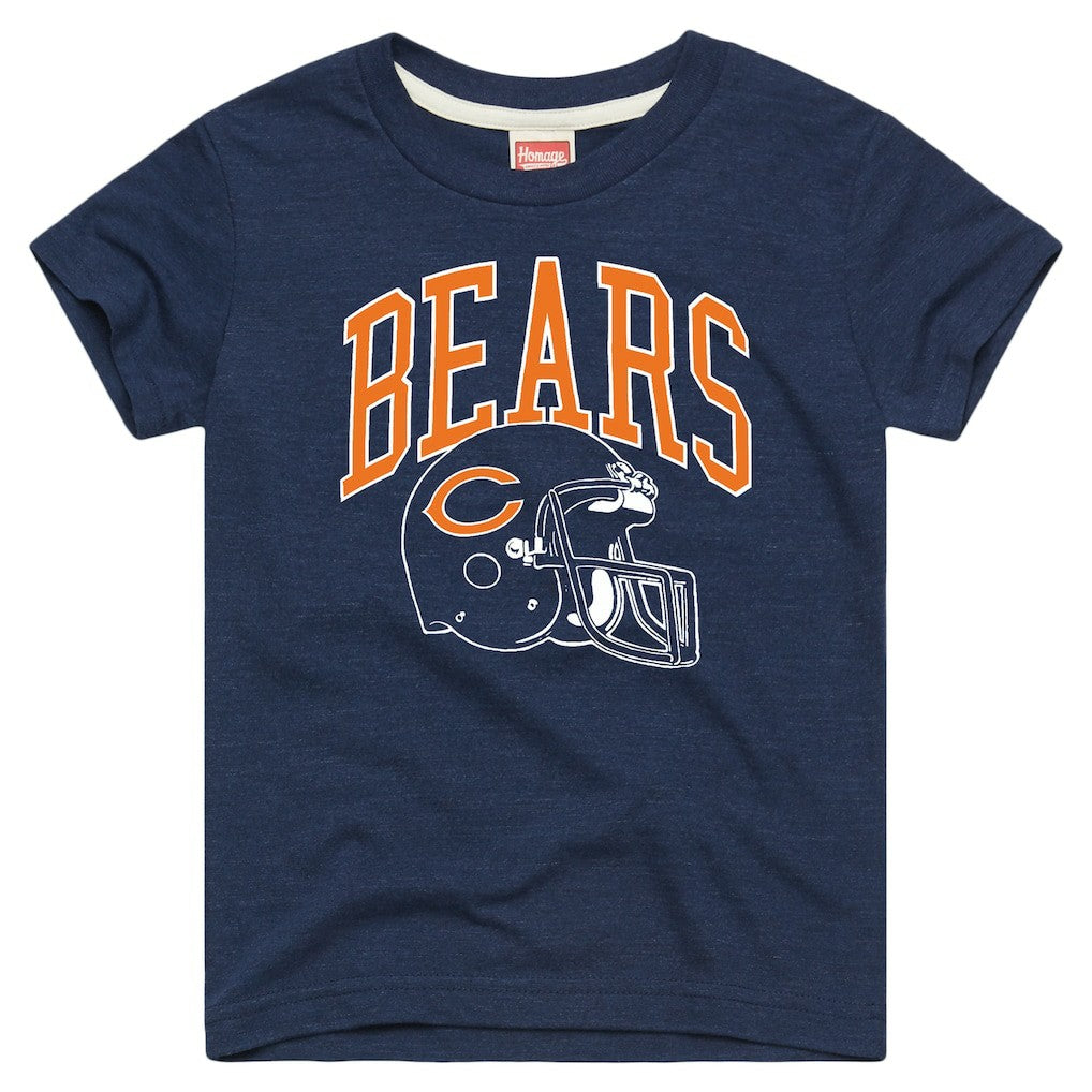 Chicago Bears Homage Youth Helmet Retro Tri-Blend T-Shirt Navy - NFL