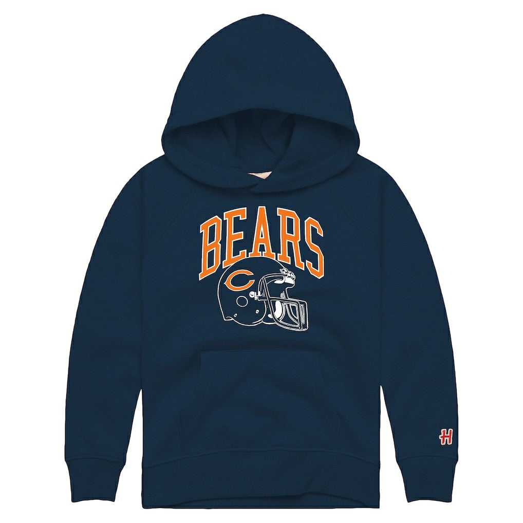 Chicago Bears Homage Youth Helmet Retro Tri-Blend Hoodie Navy - NFL