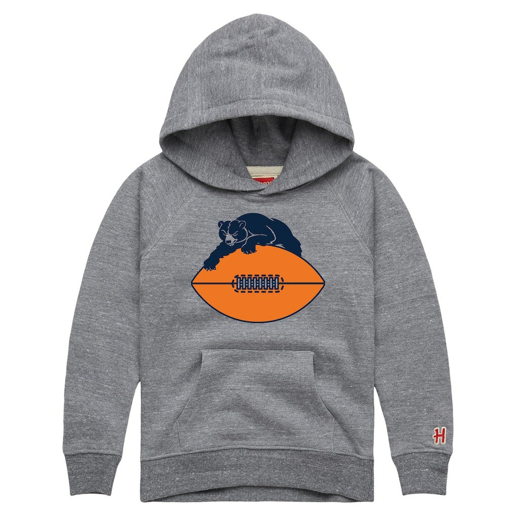 Chicago Bears Homage Youth Hand Drawn Logo Tri-Blend Hoodie Gray - NFL