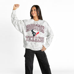 Houston Texans Gameday Couture Women's Whiteout Oversized Premium Fleece Sweatshirt Arctic Camo - NFL
