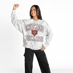 Chicago Bears Gameday Couture Women's Whiteout Oversized Premium Fleece Sweatshirt Arctic Camo - NFL