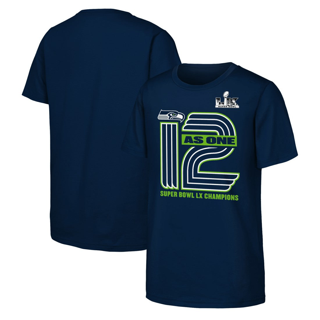 Seattle Seahawks Youth Super Bowl LX Champions Hometown Collection T-Shirt College Navy - Fanatics