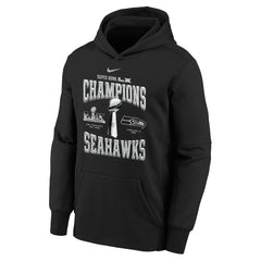 Seattle Seahawks Youth Super Bowl LX Champions Locker Room Trophy Collection Authentic Hoodie Black - Nike