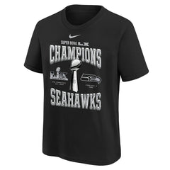 Seattle Seahawks Youth Super Bowl LX Champions Locker Room Trophy Collection Replica T-Shirt Black - Nike