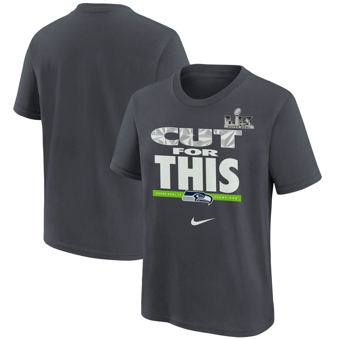 Seattle Seahawks Youth Super Bowl LX Champions Parade T-Shirt Charcoal - Nike
